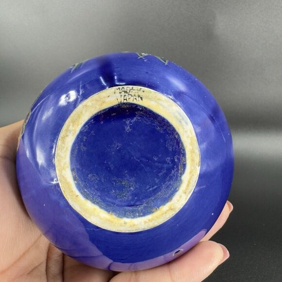 Vintage 1980s Japanese Porcelain Double Handle Vase Vessel Hand Made In Japan - Picture 7 of 12